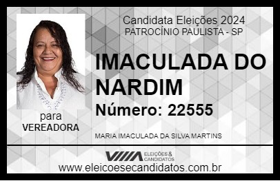 Candidato IMACULADA DO NARDIM 2024 - PATROCÍNIO PAULISTA - Eleições