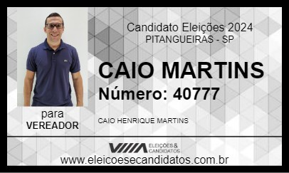 Candidato CAIO MARTINS 2024 - PITANGUEIRAS - Eleições