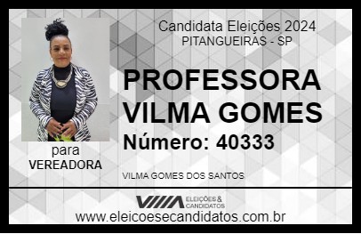 Candidato PROFESSORA VILMA GOMES 2024 - PITANGUEIRAS - Eleições