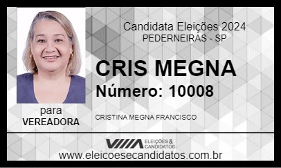 Candidato CRIS MEGNA 2024 - PEDERNEIRAS - Eleições