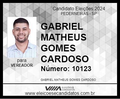 Candidato GABRIEL MATHEUS GOMES CARDOSO 2024 - PEDERNEIRAS - Eleições