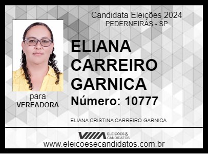 Candidato ELIANA CARREIRO GARNICA 2024 - PEDERNEIRAS - Eleições