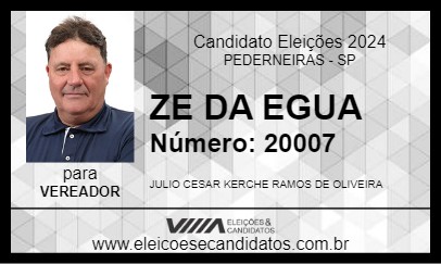 Candidato ZE DA EGUA 2024 - PEDERNEIRAS - Eleições