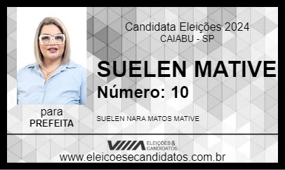 Candidato SUELEN MATIVE 2024 - CAIABU - Eleições