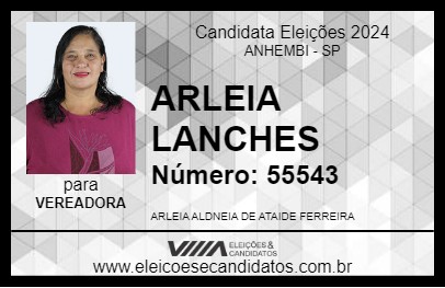 Candidato ARLEIA LANCHES 2024 - ANHEMBI - Eleições