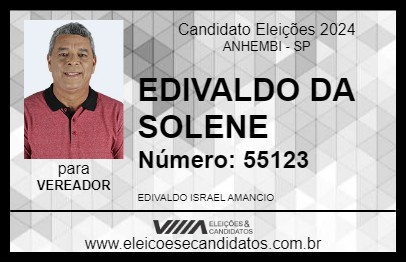 Candidato EDIVALDO DA SOLENE 2024 - ANHEMBI - Eleições