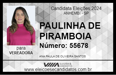 Candidato PAULINHA DE PIRAMBOIA 2024 - ANHEMBI - Eleições