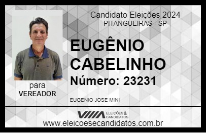 Candidato EUGÊNIO CABELINHO 2024 - PITANGUEIRAS - Eleições