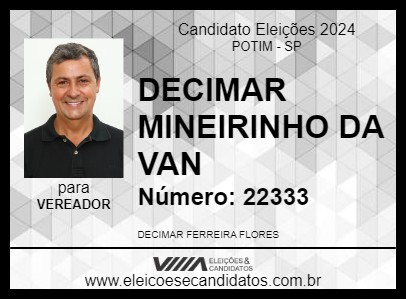 Candidato DECIMAR MINEIRINHO DA VAN 2024 - POTIM - Eleições