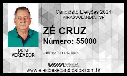 Candidato ZÉ CRUZ 2024 - MIRASSOLÂNDIA - Eleições