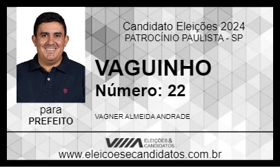 Candidato VAGUINHO 2024 - PATROCÍNIO PAULISTA - Eleições