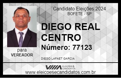 Candidato DIEGO REAL CENTRO 2024 - BOFETE - Eleições