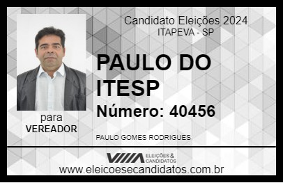 Candidato PAULO GOMES 2024 - ITAPEVA - Eleições