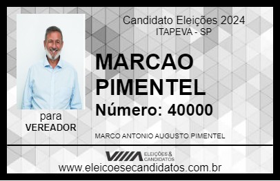 Candidato MARCAO PIMENTEL 2024 - ITAPEVA - Eleições