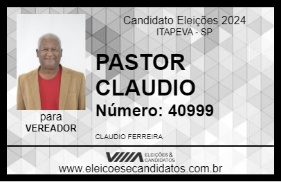 Candidato PASTOR CLAUDIO 2024 - ITAPEVA - Eleições