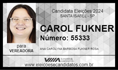 Candidato CAROL FUKNER 2024 - SANTA ISABEL - Eleições