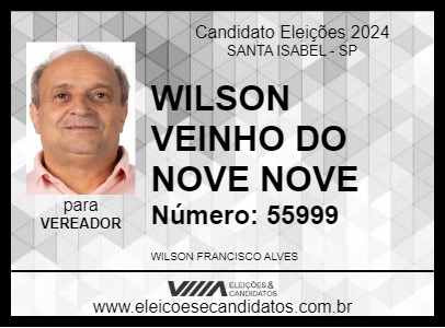 Candidato WILSON VEINHO DO NOVE NOVE 2024 - SANTA ISABEL - Eleições