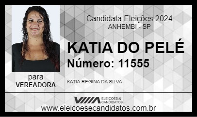 Candidato KATIA DO PELÉ 2024 - ANHEMBI - Eleições