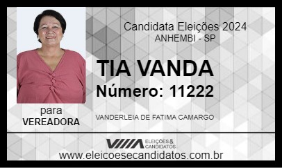 Candidato TIA VANDA 2024 - ANHEMBI - Eleições