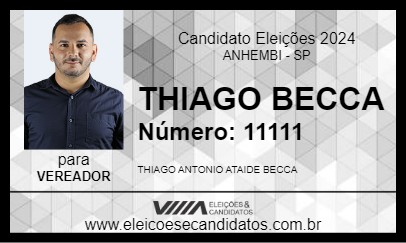 Candidato THIAGO BECCA 2024 - ANHEMBI - Eleições