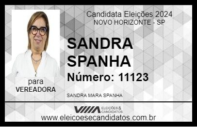 Candidato SANDRA SPANHA 2024 - NOVO HORIZONTE - Eleições