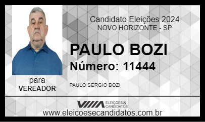 Candidato PAULO BOZI 2024 - NOVO HORIZONTE - Eleições