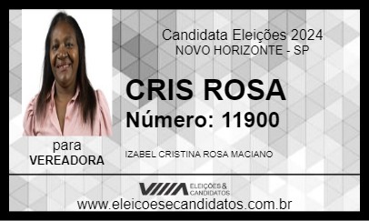 Candidato CRIS ROSA 2024 - NOVO HORIZONTE - Eleições