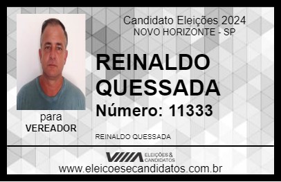 Candidato REINALDO QUESSADA 2024 - NOVO HORIZONTE - Eleições