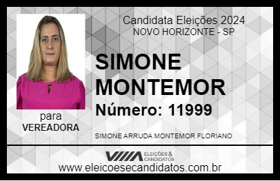 Candidato SIMONE MONTEMOR 2024 - NOVO HORIZONTE - Eleições