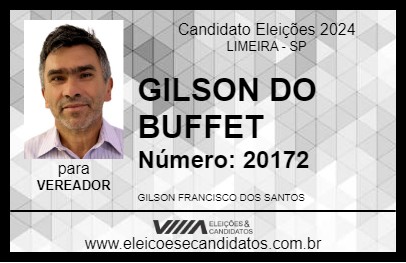 Candidato GILSON DO BUFFET 2024 - LIMEIRA - Eleições