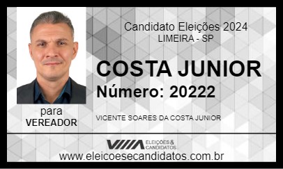 Candidato COSTA JUNIOR 2024 - LIMEIRA - Eleições