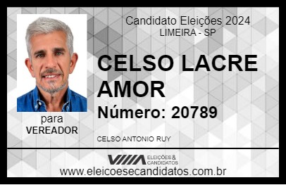 Candidato CELSO LACRE AMOR 2024 - LIMEIRA - Eleições