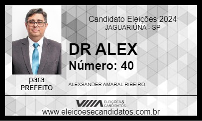 Candidato DR ALEX 2024 - JAGUARIÚNA - Eleições