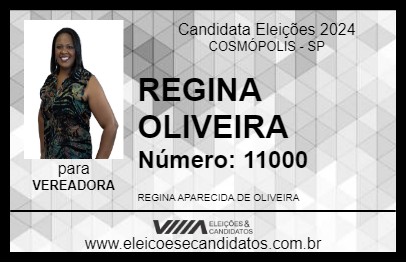 Candidato REGINA OLIVEIRA 2024 - COSMÓPOLIS - Eleições