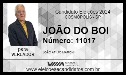 Candidato JOÃO DO BOI 2024 - COSMÓPOLIS - Eleições