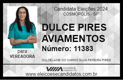 Candidato DULCE PIRES AVIAMENTOS 2024 - COSMÓPOLIS - Eleições