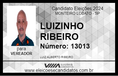 Candidato LUIZINHO RIBEIRO 2024 - MONTEIRO LOBATO - Eleições