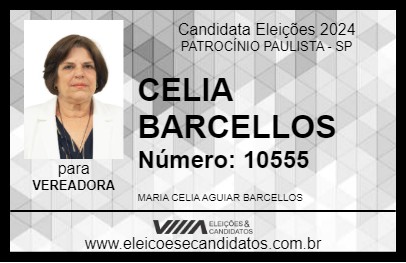 Candidato CELIA BARCELLOS 2024 - PATROCÍNIO PAULISTA - Eleições