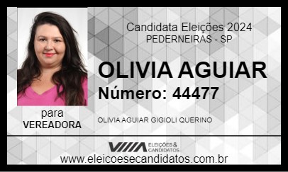 Candidato OLIVIA AGUIAR 2024 - PEDERNEIRAS - Eleições