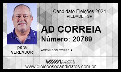 Candidato AD CORREIA 2024 - PIEDADE - Eleições