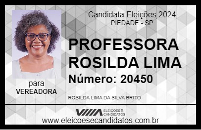 Candidato PROFESSORA ROSILDA LIMA 2024 - PIEDADE - Eleições