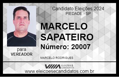 Candidato MARCELO SAPATEIRO 2024 - PIEDADE - Eleições