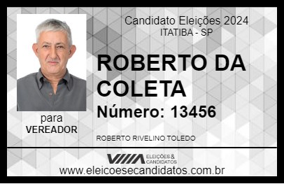 Candidato ROBERTO DA COLETA 2024 - ITATIBA - Eleições