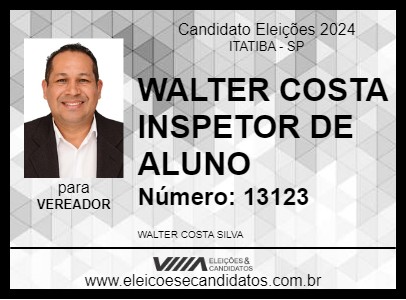 Candidato WALTER COSTA INSPETOR DE ALUNO 2024 - ITATIBA - Eleições