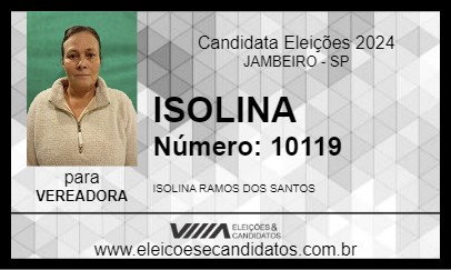 Candidato ISOLINA 2024 - JAMBEIRO - Eleições