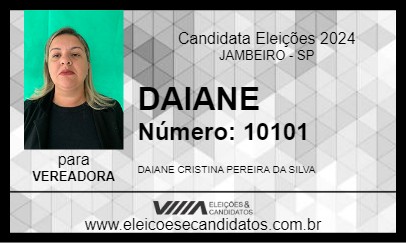 Candidato DAIANE 2024 - JAMBEIRO - Eleições