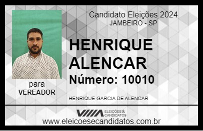 Candidato HENRIQUE ALENCAR 2024 - JAMBEIRO - Eleições