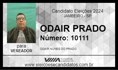 Candidato ODAIR PRADO 2024 - JAMBEIRO - Eleições