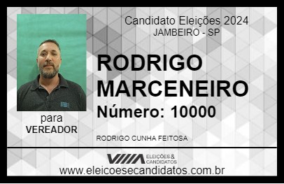 Candidato RODRIGO MARCENEIRO 2024 - JAMBEIRO - Eleições