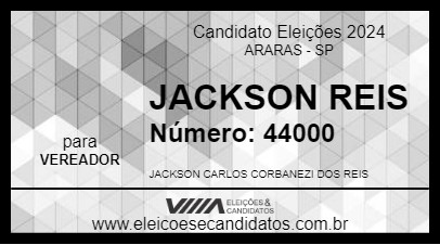 Candidato JACKSON REIS 2024 - ARARAS - Eleições